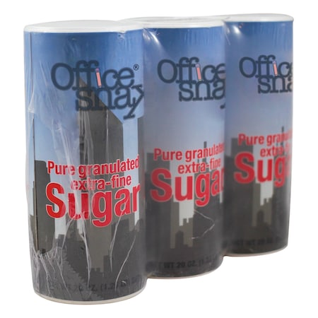 OFFICE SNAX Reclosable Canister of Sugar, 20 oz, PK3 PK OFX00019G